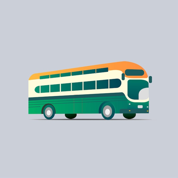 Ilustração plana de ônibus