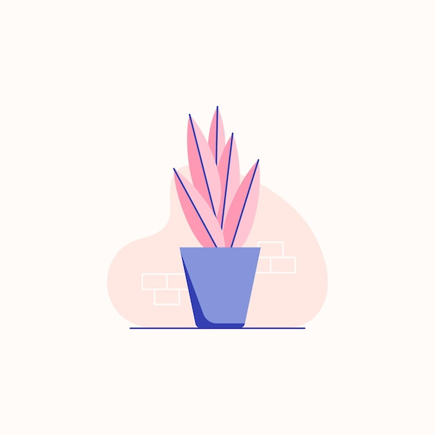 ilustração plana de planta de maconha com cores pastel