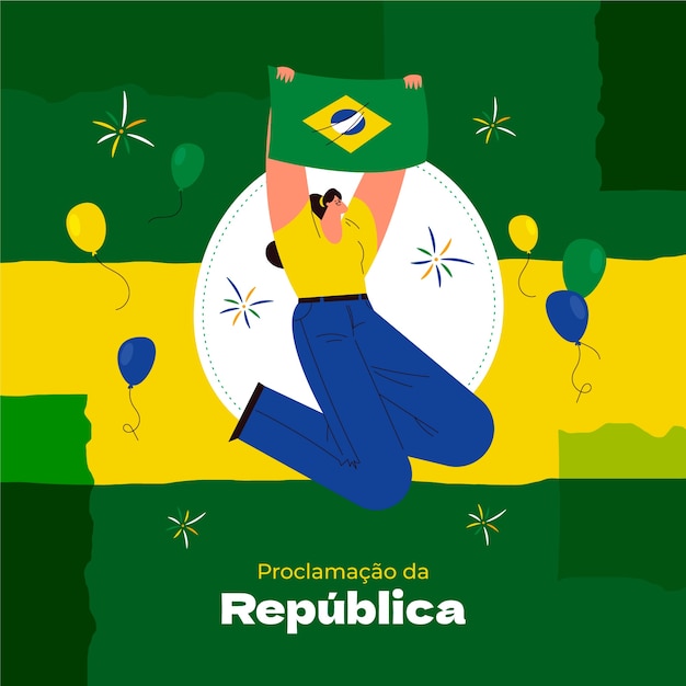 Vetor ilustração plana de proclamação da republica