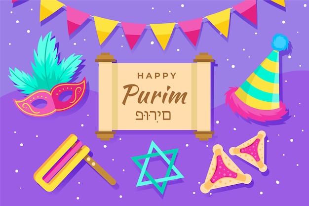 Vetor ilustração plana de purim