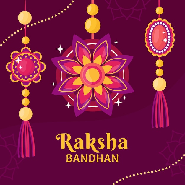 Vetor ilustração plana de raksha bandhan