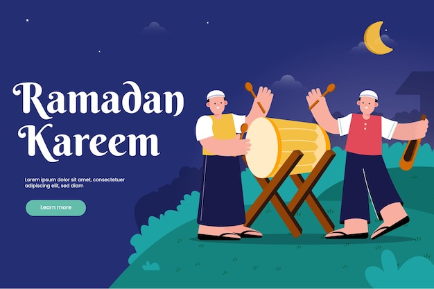 Ilustração plana de ramadhan kareem