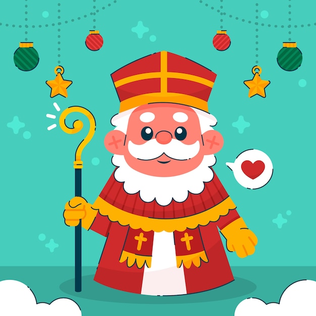 Vetor ilustração plana de sinterklaas