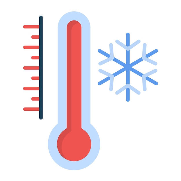 Vetor ilustração plana de temperatura fria