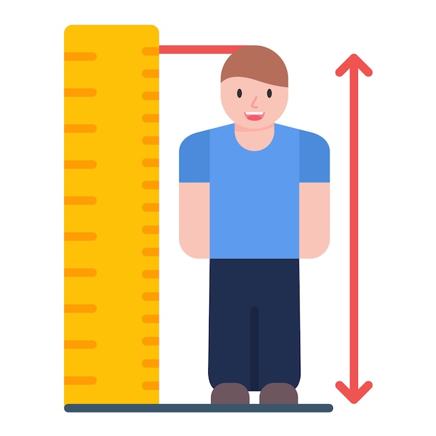 Vetor ilustração plana de verificação de altura