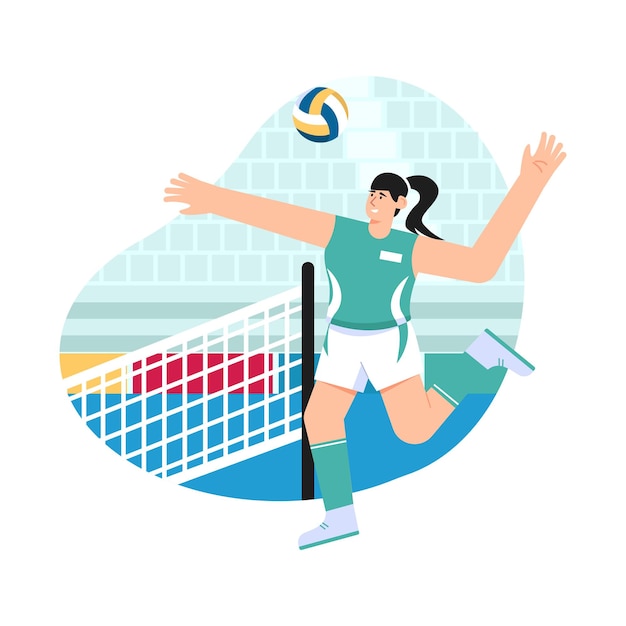 Vetor ilustração plana de voleibol