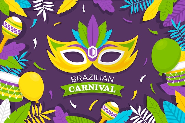 Vetor ilustração plana do carnaval brasileiro