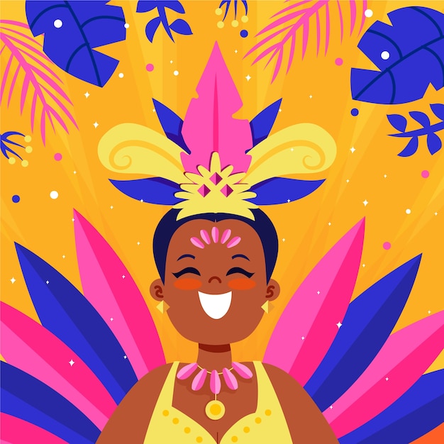 Vetor ilustração plana do carnaval brasileiro