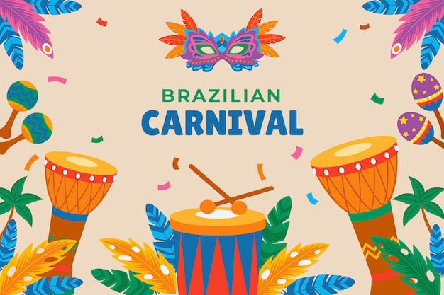 Vetor ilustração plana do carnaval brasileiro