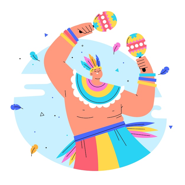 Vetor ilustração plana do carnaval brasileiro