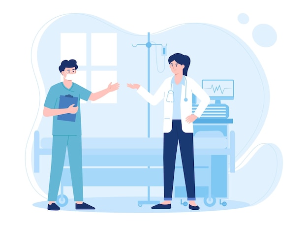 Ilustração plana do conceito da sala do hospital