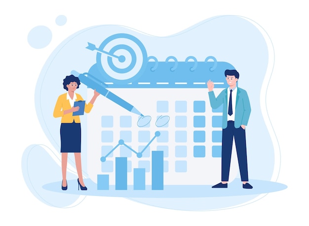 Ilustração plana do conceito de planeamento empresarial