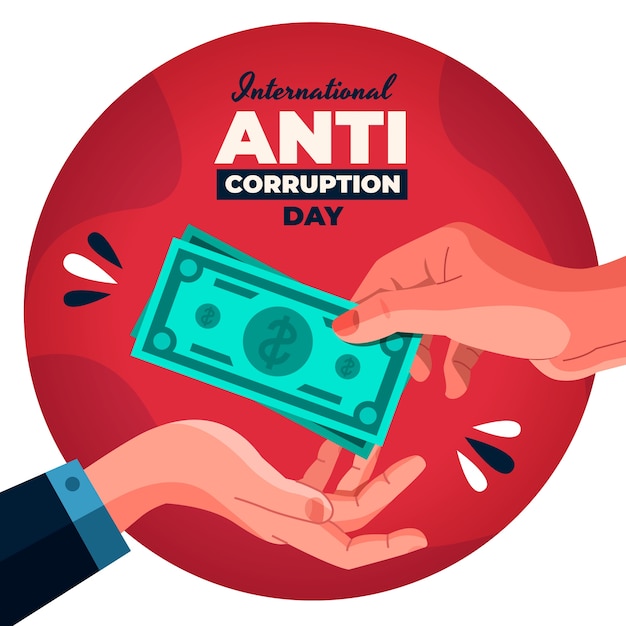 Vetor ilustração plana do dia anticorrupção