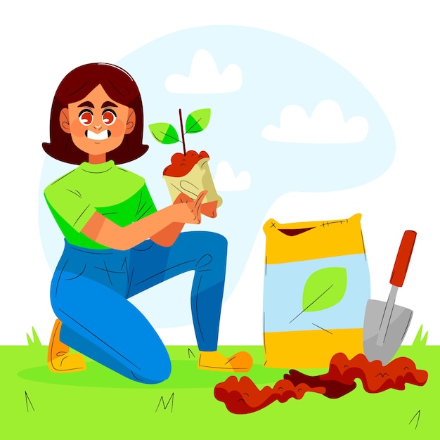 Ilustração plana do dia da árvore