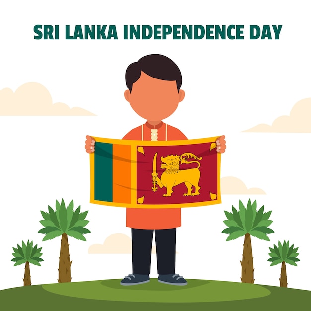 Vetor ilustração plana do dia da independência do sri lanka