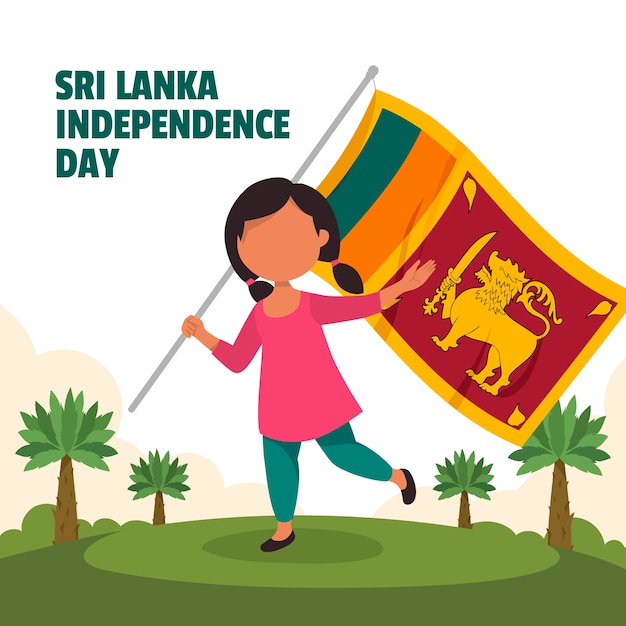 Vetor ilustração plana do dia da independência do sri lanka