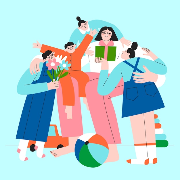 Ilustração plana do dia das mães