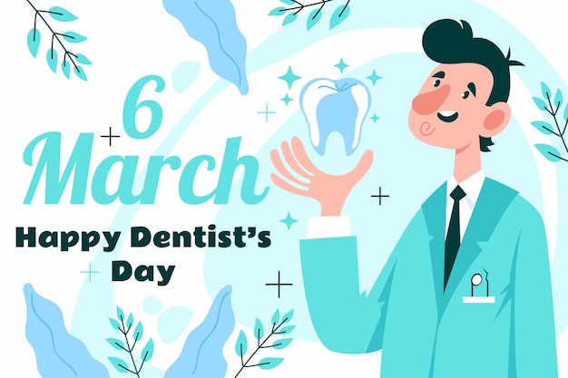 Ilustração plana do dia do dentista nacional