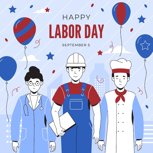 Ilustração plana do dia do trabalho