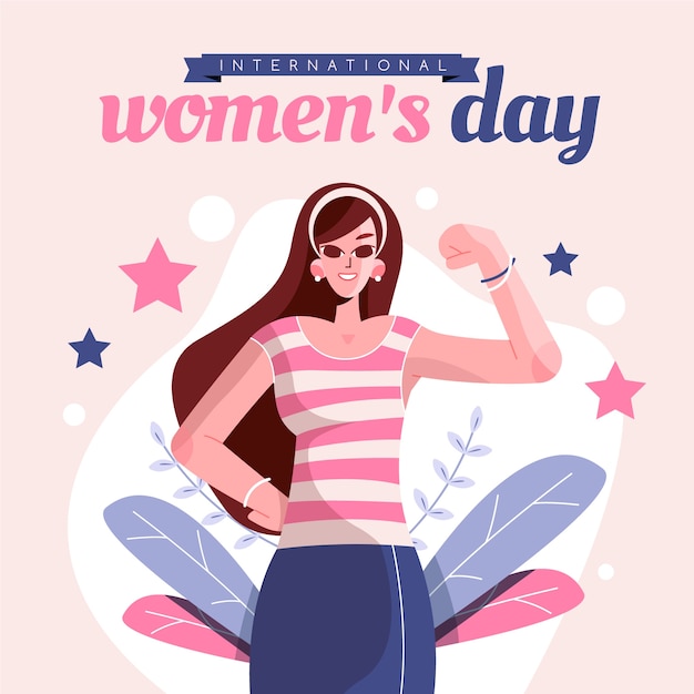 Ilustração plana do dia internacional da mulher