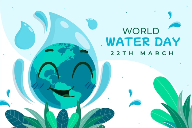 Vetor ilustração plana do dia mundial da água
