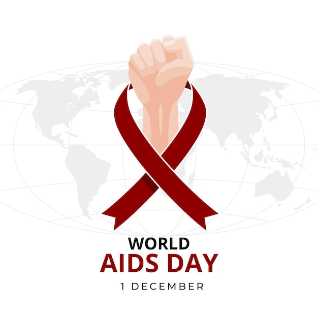 Ilustração plana do evento do dia mundial da aids