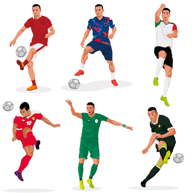 Ilustração plana do jogador de futebol 1