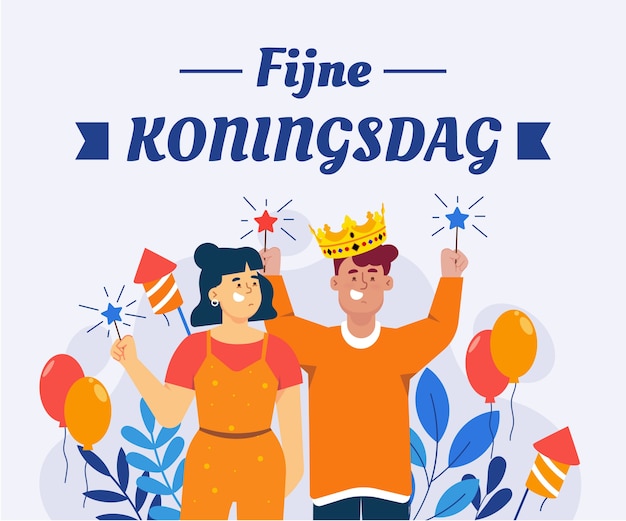 Vetor ilustração plana do koningsdag