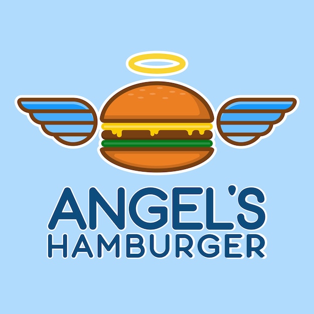 Vetor ilustração plana do logotipo do restaurante angels burger
