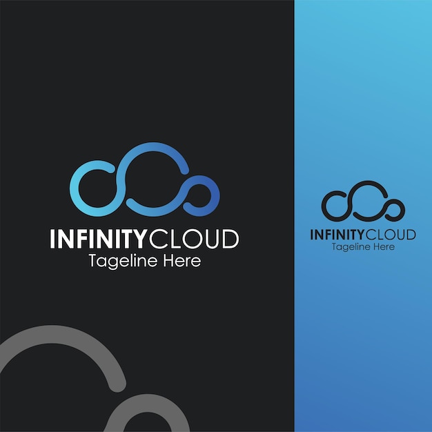 Ilustração plana do logotipo infinity cloud