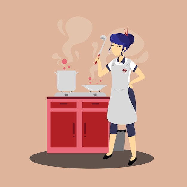 Ilustração plana do personagem chef