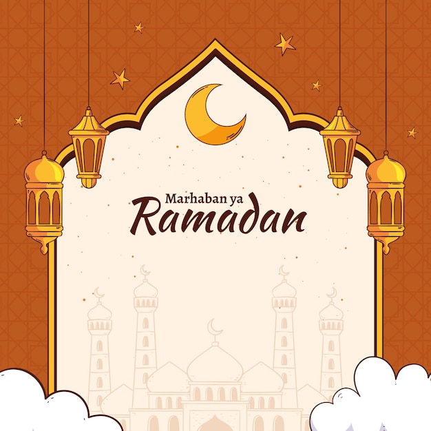 Ilustração plana do ramadã