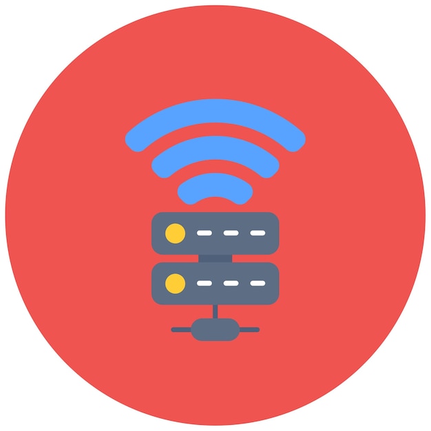 Vetor ilustração plana do servidor wi-fi