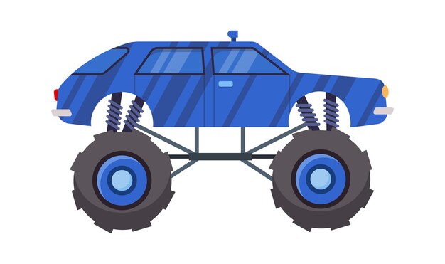 Vetor ilustração plana do veículo monster truck