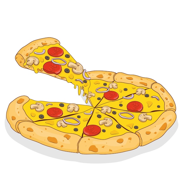 Vetores de Jogo Da Pizza Isolado No Fundo Branco Tipos Diferentes Comida  Rápida Mockup Colorido Design Simples E Realista Ilustração Lisa Do Vetor  Do Estilo e mais imagens de Design plano 