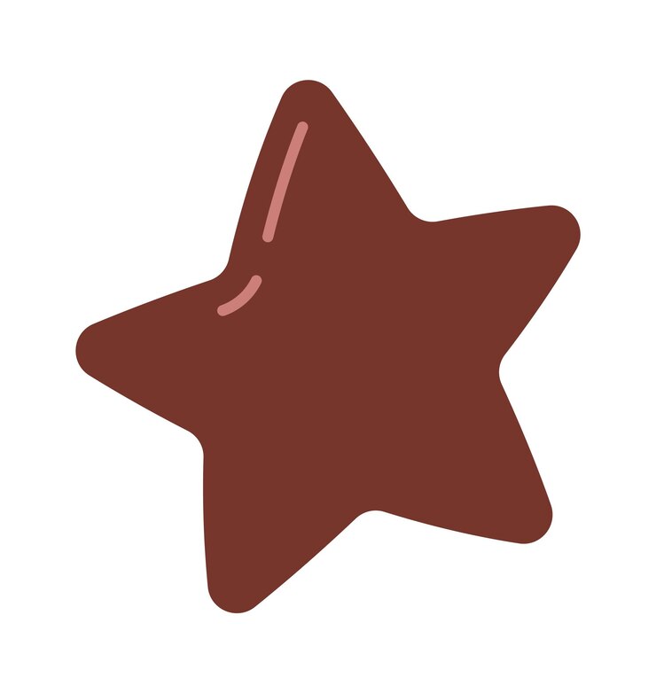 Vetor ilustração plana doce estrela de chocolate