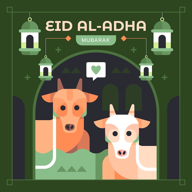 Ilustração plana eid al-adha