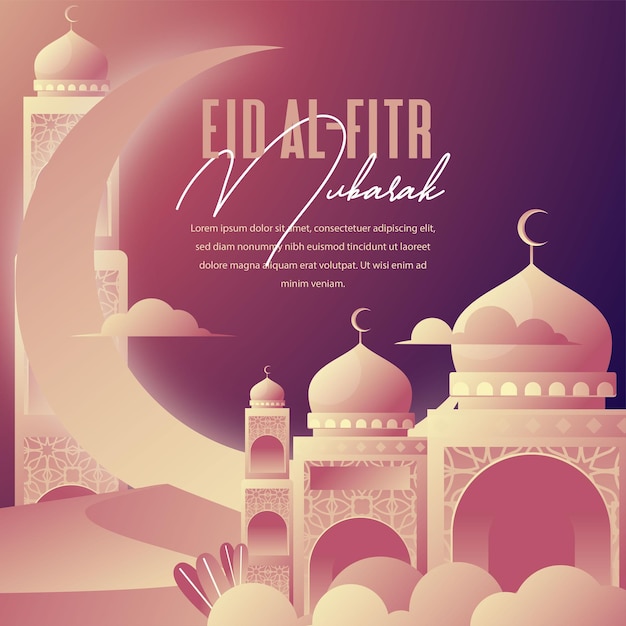 Ilustração plana eid alfitr