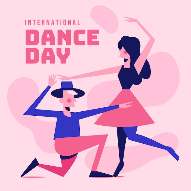 Vetor ilustração plana internacional do dia da dança