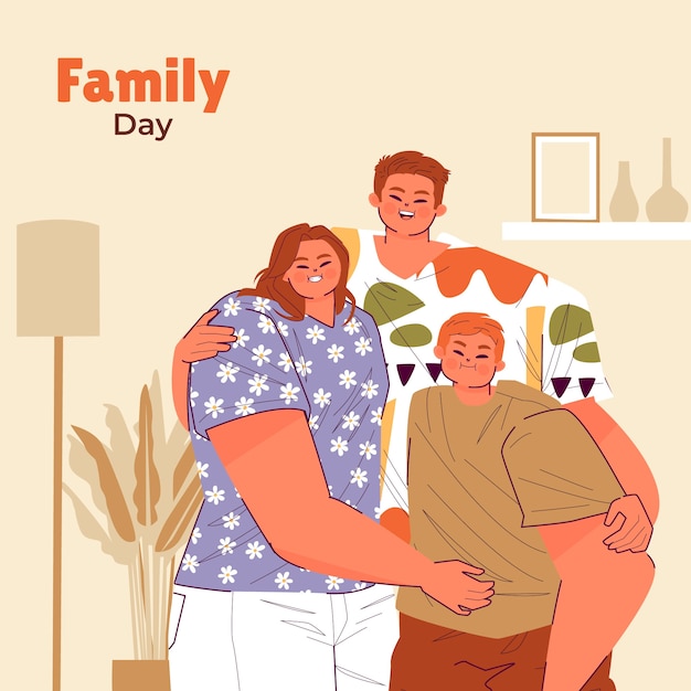 Ilustração plana internacional do dia das famílias