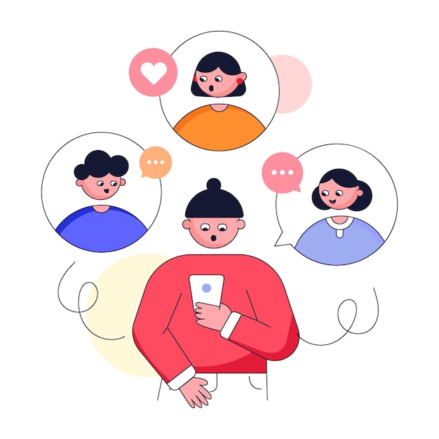 Ilustração plana moderna de reunião online