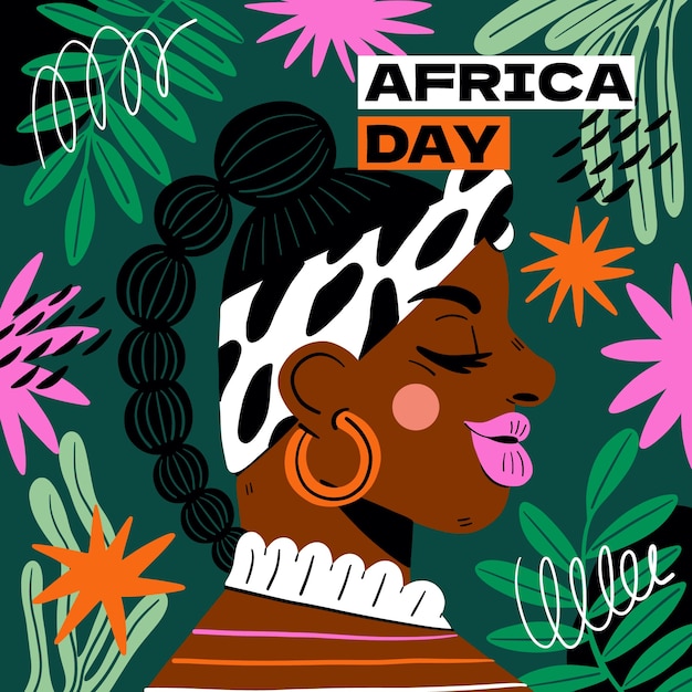 Vetor ilustração plana para a celebração cultural do dia da áfrica