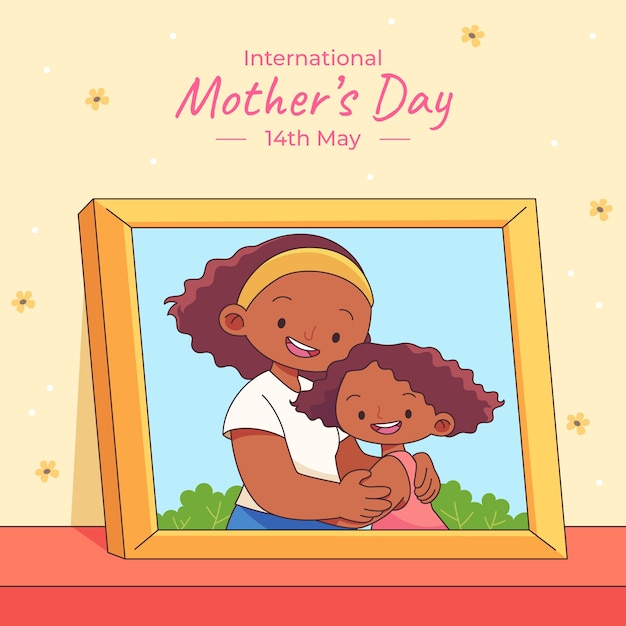 Ilustração plana para a celebração do Dia da Mãe