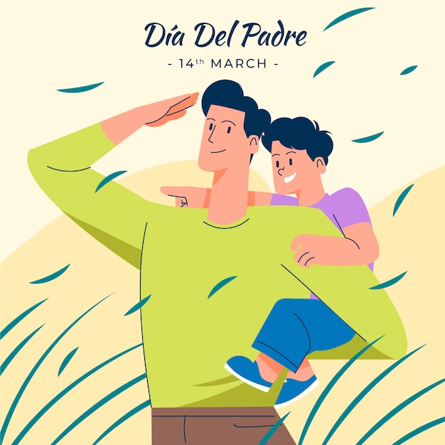 Ilustração plana para a celebração do dia del padre