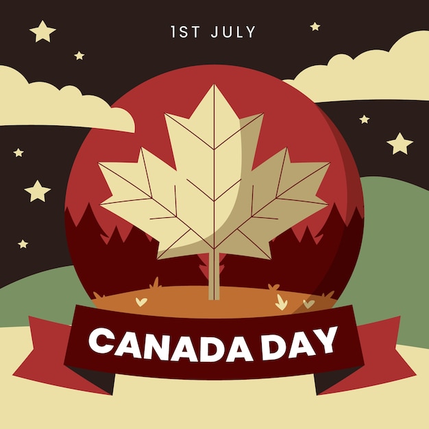 Vetor ilustração plana para a celebração do dia do canadá