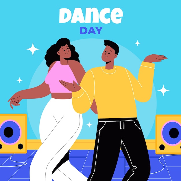 Vetor ilustração plana para a celebração do dia internacional da dança