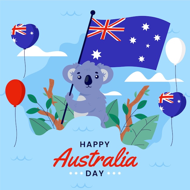 Vetor ilustração plana para a celebração do dia nacional australiano