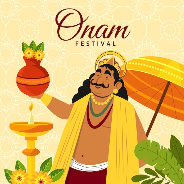 Vetor ilustração plana para a celebração do festival onam