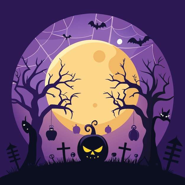 Ilustração plana para a festa de Halloween