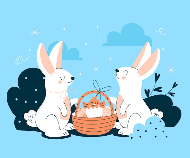 Ilustração plana para as férias de Páscoa.
